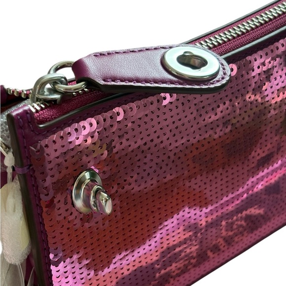 Coach Pink Clutch with Metallic Accents - Picture 6 of 15